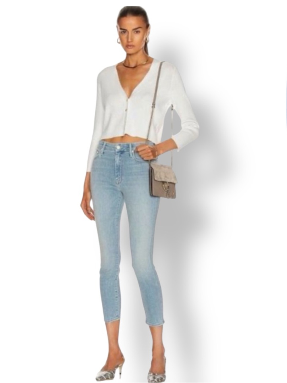 MOTHER The Looker Crop High-Rise Jeans in Swimming Pool Sunday Size 26